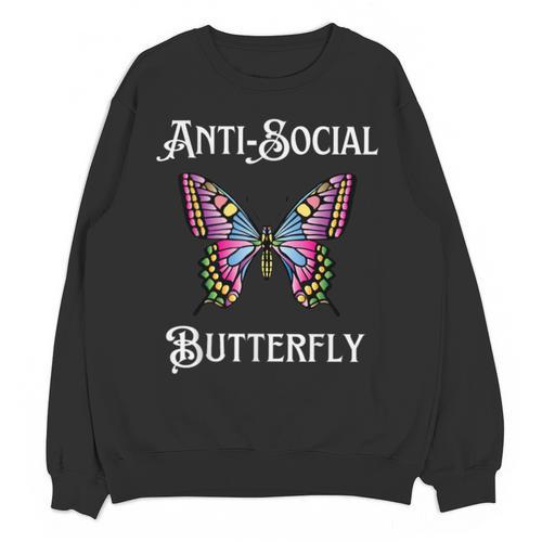Antisocial Butterfly Aesthetic Introvert For Women Men Unisex Sweatshirt - Raresse