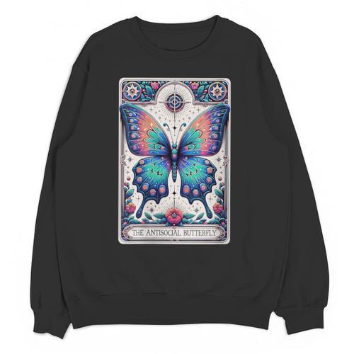 Antisocial Butterfly Introvert Distressed Unisex Sweatshirt - Raresse
