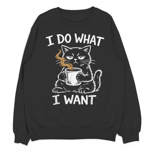 Antisocial Introvert Cat Coffee Sarcastic Attitudes Graphic Unisex Sweatshirt - Raresse