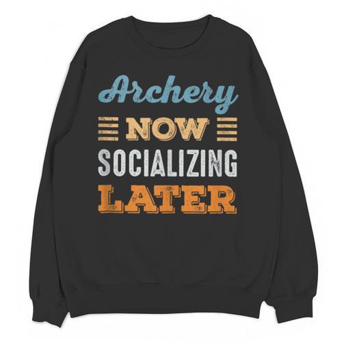 Archery Now Minimal Socializing Introvert Vintage Unisex Sweatshirt - Raresse