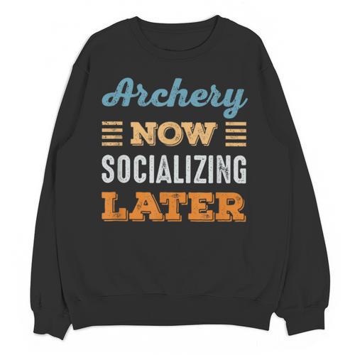 Archery Now Minimal Socializing Introvert Vintage Unisex Sweatshirt - Raresse
