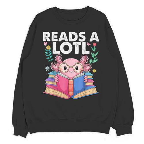 Axolotl Books Readsalotl Reading Bookworm Boys Girls Unisex Sweatshirt - Bookorys