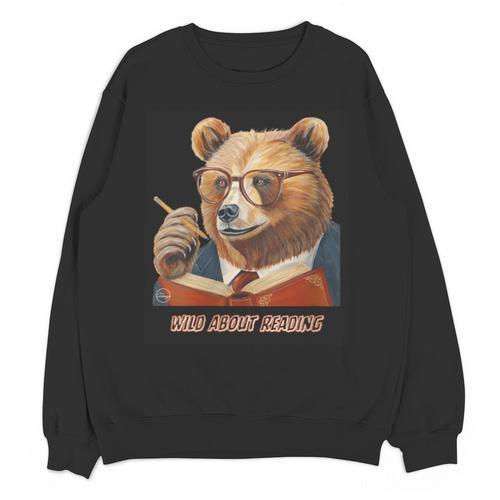 Bear Reading Book Glasses Library Zoo Teacher School Animal Unisex Sweatshirt - Bookorys AU