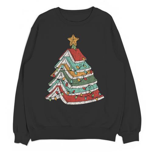 Book Christmas Tree For Librarians Book Lovers Unisex Sweatshirt - Bookorys