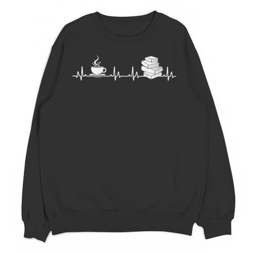Book And Coffee Heartbeat Books Lovers Unisex Sweatshirt - Bookorys AU