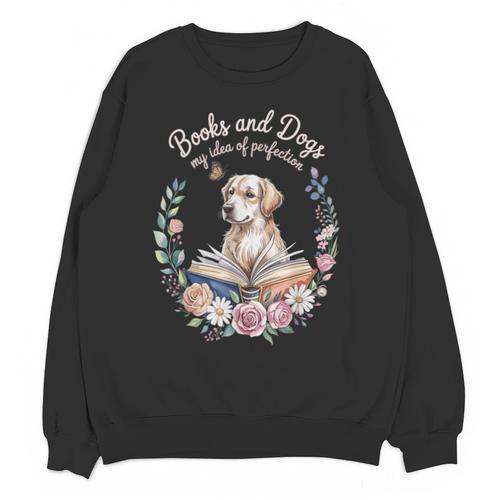 Book And Dog Lover Reading Humor Librarian Unisex Sweatshirt - Bookorys CA
