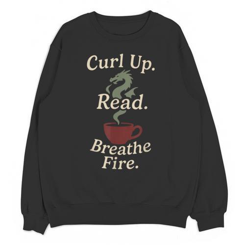Book Dragon Fantasy Reader Cozy Reading Book Lover Dragon Unisex Sweatshirt - Bookorys