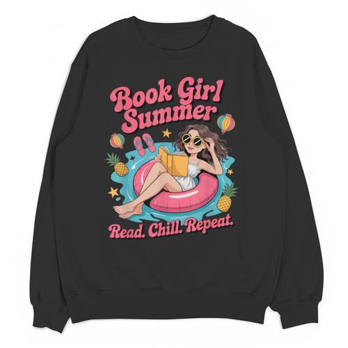 Book Girl Summer Beach Vacation Book Lover Unisex Sweatshirt - Bookorys