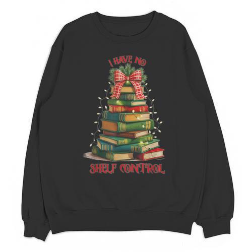 Book Lover Christmas Tree I Have No Shelf Control Unisex Sweatshirt - Bookorys
