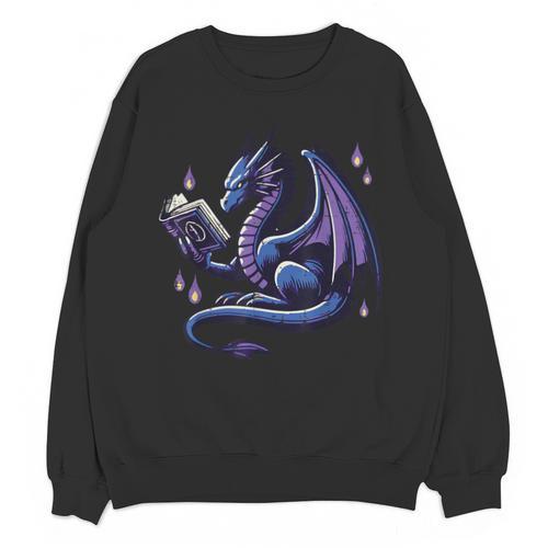 Book Lover Dragon Reading Cool Fantasy Women Girls Kids Men Unisex Sweatshirt - Bookorys DE