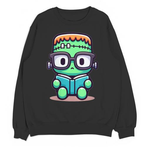 Book Lover Frankenstein's Monster With Reading Glasses Unisex Sweatshirt - Bookorys UK