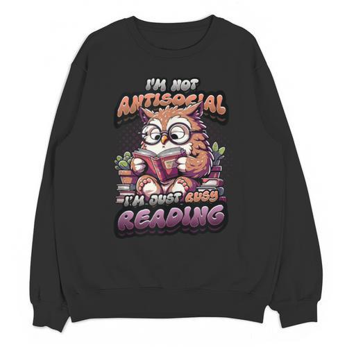 Book Lover Owl Reading Books Introvert Bookworm Unisex Sweatshirt - Raresse