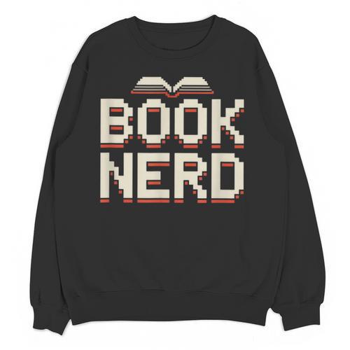 Book Nerd Retro Pixel Reading Librarian Aesthetic Unisex Sweatshirt - Bookorys DE