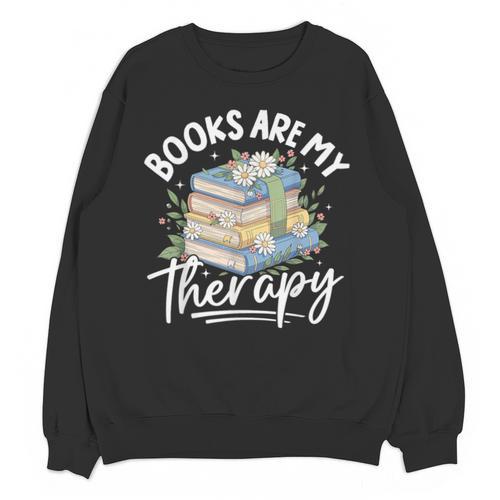 Book Are My Therapy Aesthetic Bookish Reading Unisex Sweatshirt - Bookorys CA