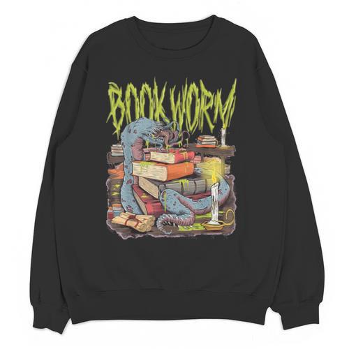 Graphic Book Worm Monster Horror Reading Book Lover Unisex Sweatshirt - Bookorys CA