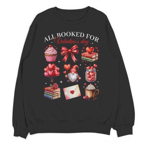 All Booked For Valentine Coquette Bow Girl Women Teacher Unisex Sweatshirt - Bookorys