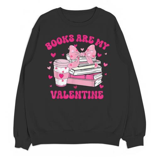All Booked For Valentines Book Reading Coquette Bow Unisex Sweatshirt - Bookorys DE