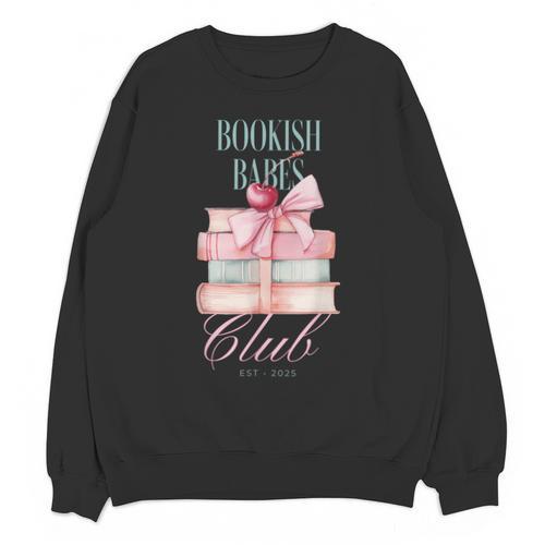 Bookish Babes Club Cute Pink Book Stack With Bow Unisex Sweatshirt - Bookorys AU