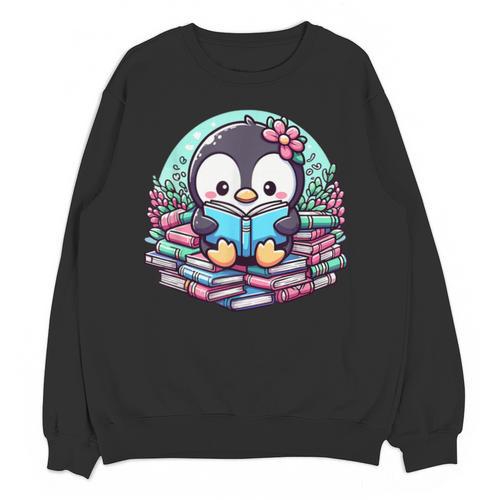Bookish Penguin Heart A Readers Love Penguins Unisex Sweatshirt - Bookorys