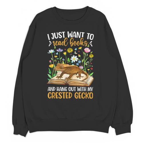 Books And Crested Gecko Owner Crestie Lover Unisex Sweatshirt - Bookorys AU