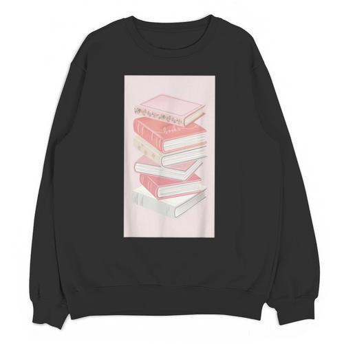 Books Flowers Art Flower Stack Pastel Feminine Unisex Sweatshirt - Bookorys