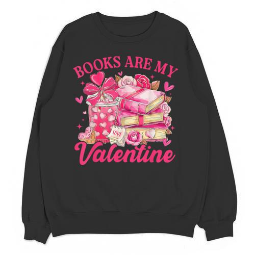 Books Are My Valentine Book Lover Heart Matching Party Unisex Sweatshirt - Bookorys UK