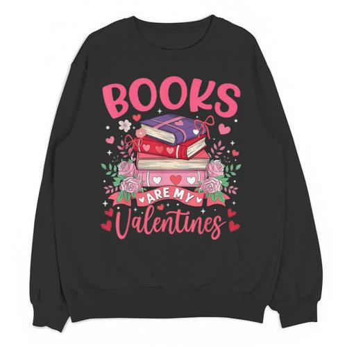 Books Are My Valentine Coquette Bow Book Flower Girl Women Unisex Sweatshirt - Bookorys AU