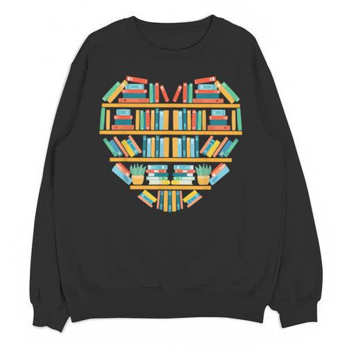 Bookshelf Heart Unisex Sweatshirt - Bookorys