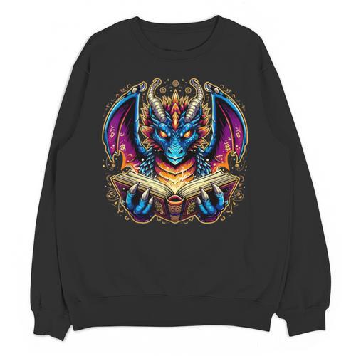 Bookworm Dragon Reading Book Lover Unisex Sweatshirt - Bookorys AU