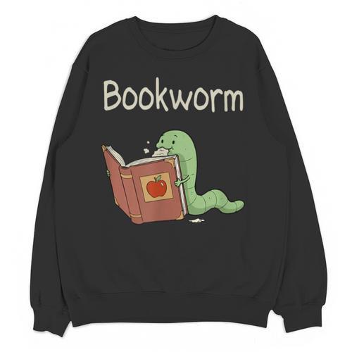 Bookworm Worm Reading Book Lover Read Books Librarian Unisex Sweatshirt - Bookorys