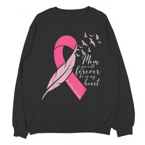 Breast Cancer Awareness In Memory Of Mom Butterfly Pink Unisex Sweatshirt - Easessy