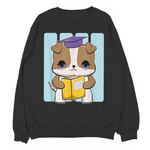 Bulldog Anime Pup Graduation Unisex Sweatshirt - Best Gift Smart