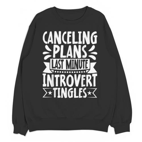 Canceling Plans Last Minute Introvert Tingles Alone Time Unisex Sweatshirt - Raresse