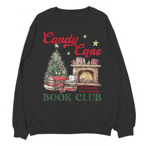 Candy Cane Book Club Holiday Party & Book Exchange Unisex Sweatshirt - Bookorys