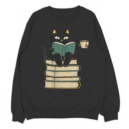 Cat Reading Book Unisex Sweatshirt - Bookorys AU