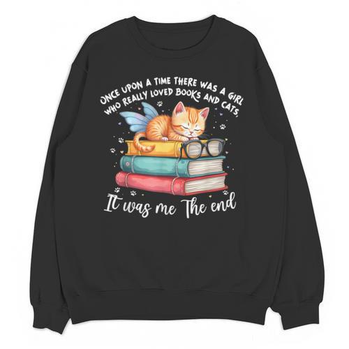 Cats And Books Easily Distracted By Book & Cat Lover Men Women Kids Unisex Sweatshirt - Bookorys CA