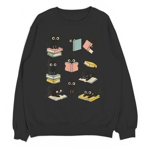 Cats Reading Books Cat Lover Unisex Sweatshirt - Bookorys AU