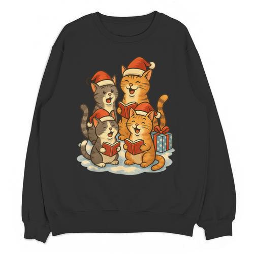 Cats Reading Books Christmas Tree Unisex Sweatshirt - Bookorys CA