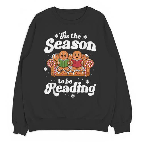Christmas Book Lover Gingerbread Library Reading Bookaholic Unisex Sweatshirt - Bookorys AU