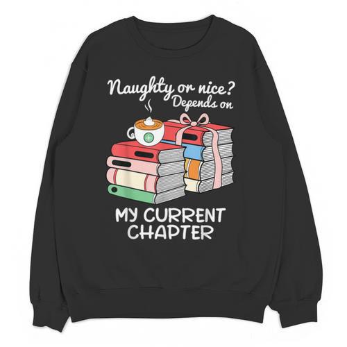 Christmas Book Lovers Naughty Or Nice Unisex Sweatshirt - Bookorys DE