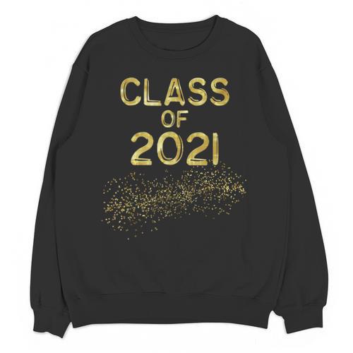 CLASS Of 2021 Gold Bokeh Confetti Fun Graduation Unisex Sweatshirt - Best Gift Smart