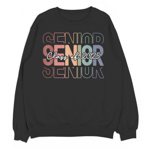Class Of 2025 Senior 2025 Graduation Leopard Retro Rainbow Unisex Sweatshirt - Best Gift Smart