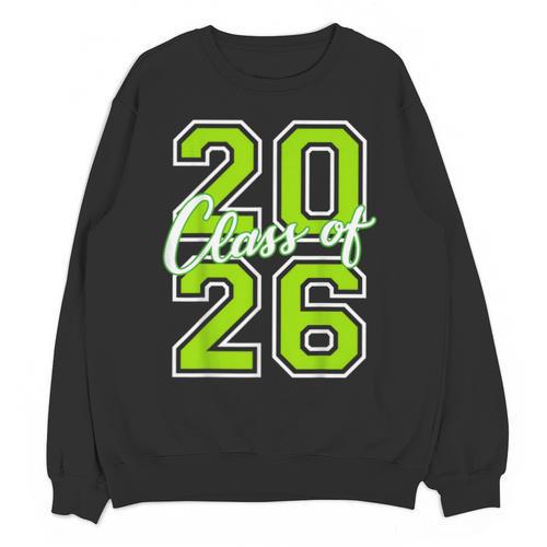 Class Of 2026 Graduation Varsity Lime Green Letters Unisex Sweatshirt - Best Gift Smart