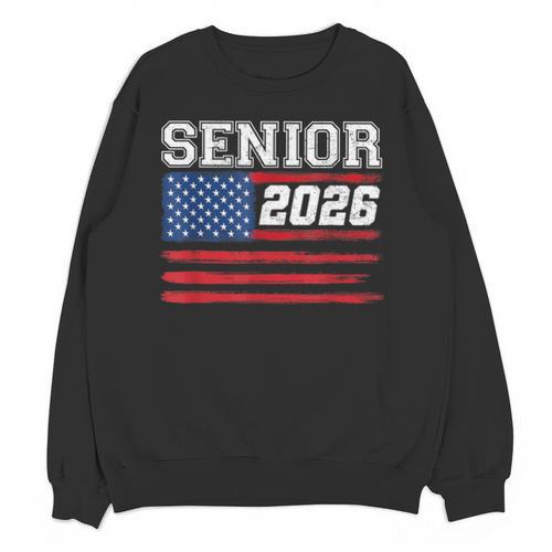 Class Of 2026 Senior Back To School American Flag Graduation Unisex Sweatshirt - Best Gift Smart