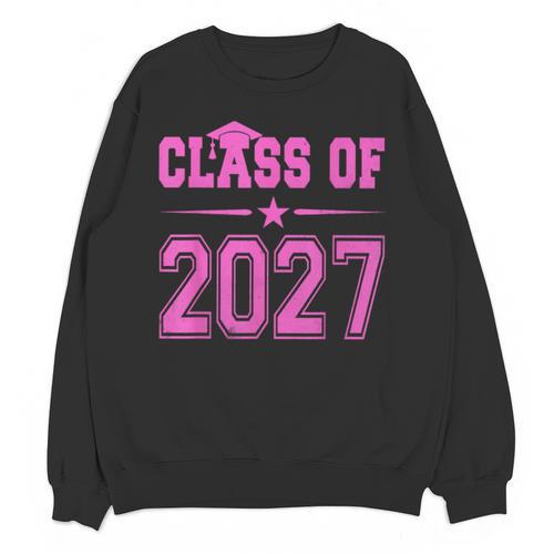 Class Of 2027 Pink Girls Shirt Graduation Unisex Sweatshirt - Best Gift Smart