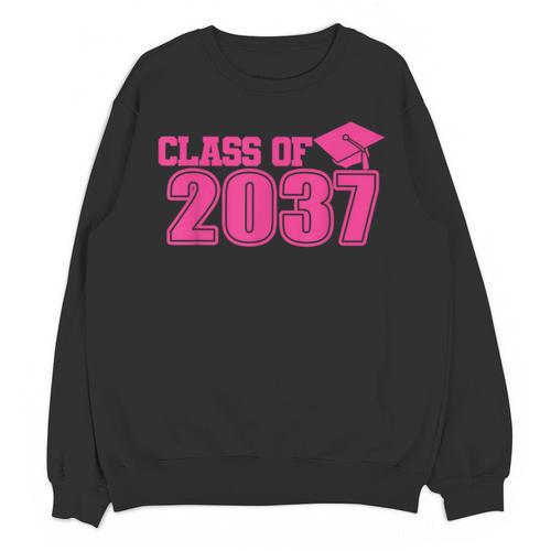 Class Of 2037 Pink Girls Growing Up School Memory Graduation Unisex Sweatshirt - Easessy