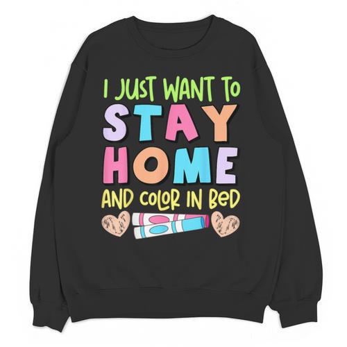 Color In Bed Coloring Book Lover Humor Therapy Marker Unisex Sweatshirt - Bookorys DE