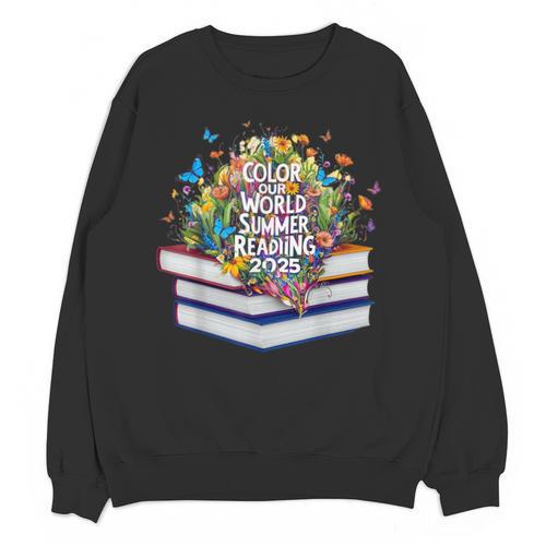 Color Our World Summer Reading 2025 Cute Book Wildflowers Unisex Sweatshirt - Bookorys