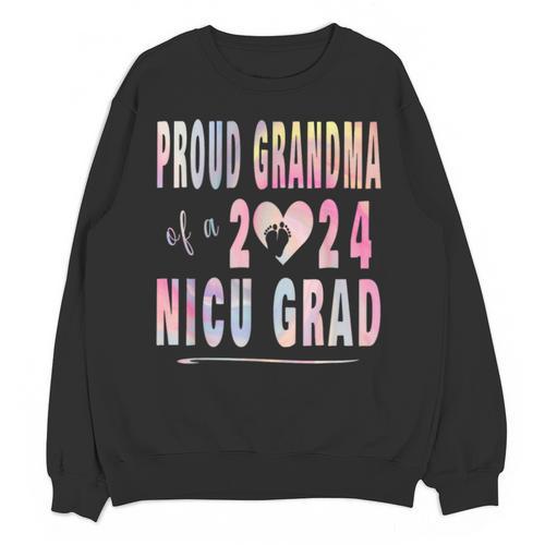 Colorful Proud Grandma 2024 NICU Graduate Baby Graduation Unisex Sweatshirt - Best Gift Smart