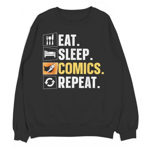 Comic Book Comic Stuff & Accessories -Adult Small Modern Letter Print Crew Collar Short Sleeve T-Shirt Unisex Sweatshirt - Bookorys UK